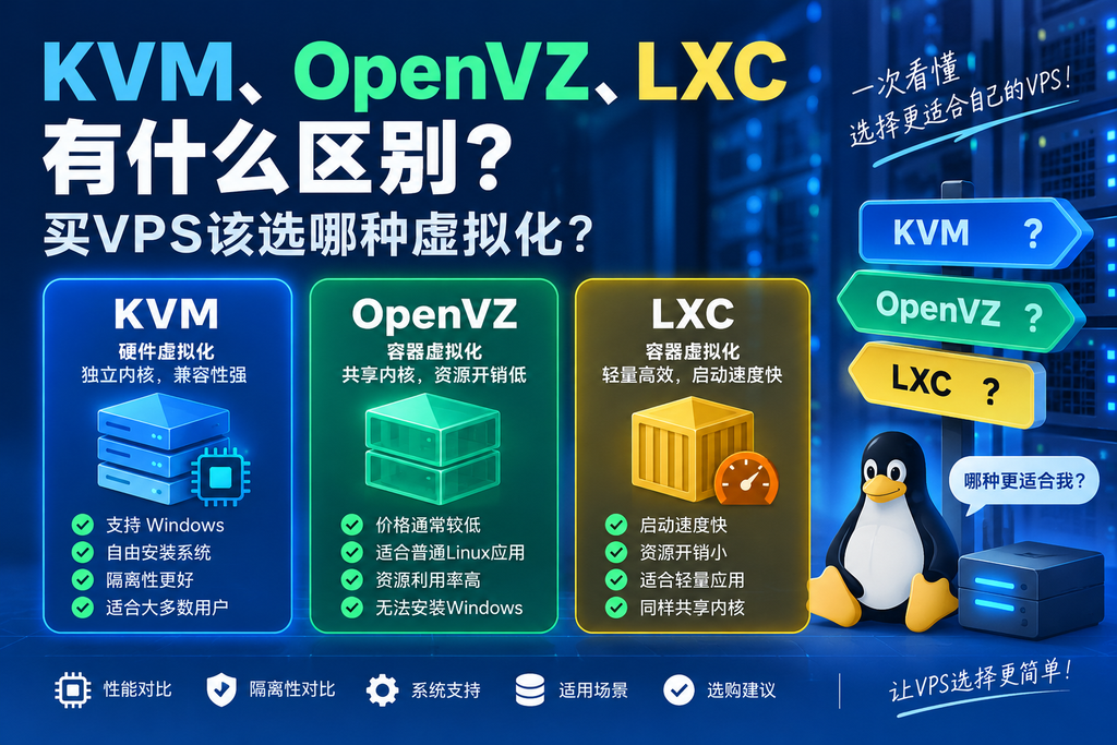 KVM、OpenVZ、LXC有什么区别