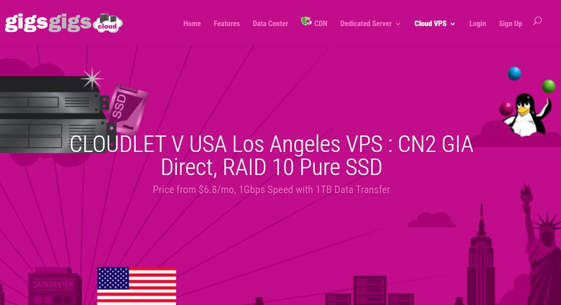 GigsGigs 美国 VPS 推荐 - CN2 GIA 线路支持