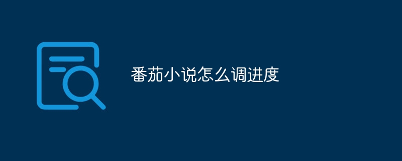 番茄小说怎么调进度