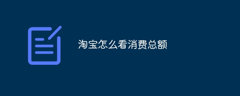 淘宝怎么看消费总额
