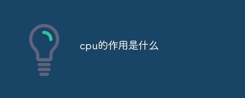cpu的作用是什么