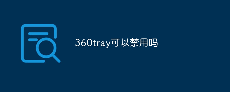 360tray可以禁用吗
