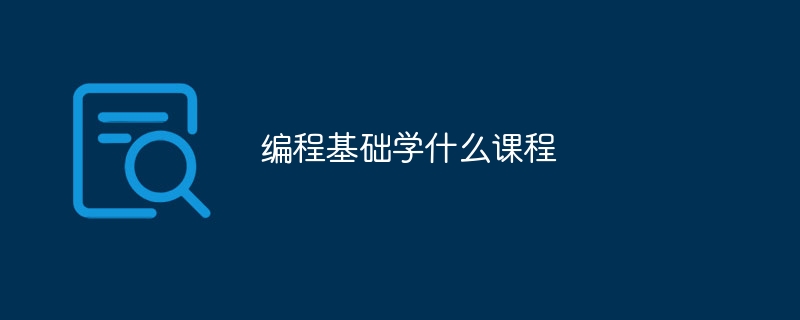 编程基础学什么课程