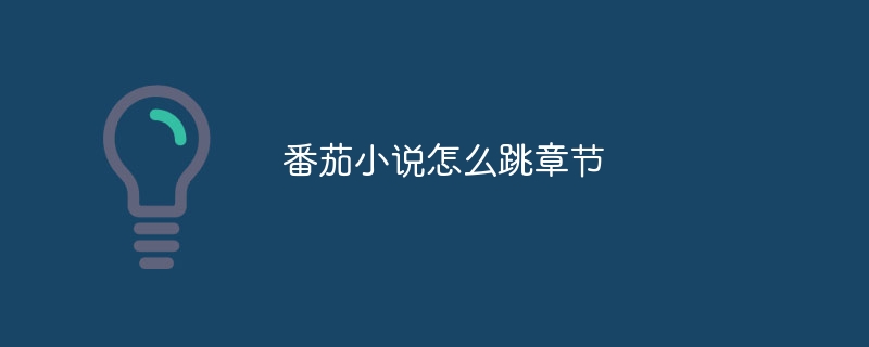 番茄小说怎么跳章节