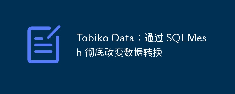 Tobiko Data：通过 SQLMesh 彻底改变数据转换