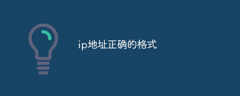 ip地址正确的格式