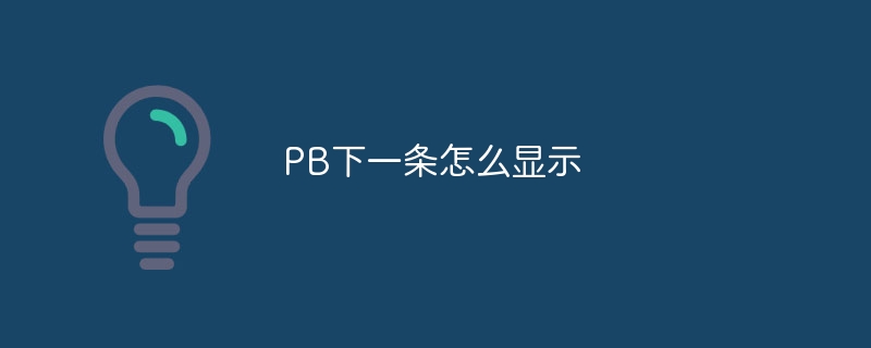 PB下一条怎么显示