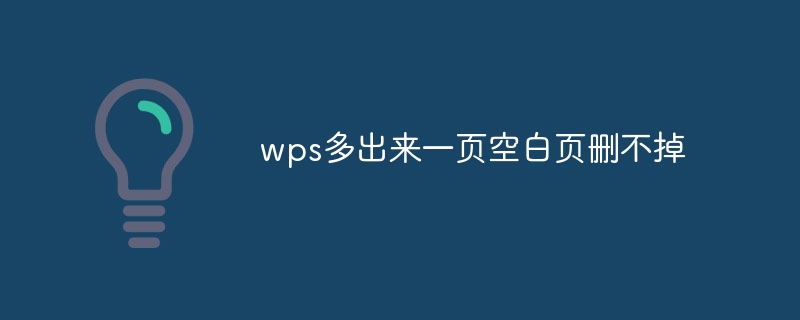 wps多出来一页空白页删不掉