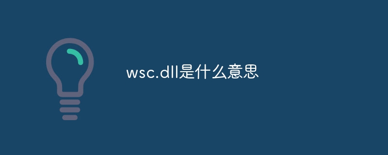 wsc.dll是什么意思