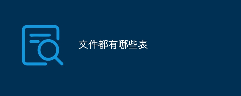 文件都有哪些表