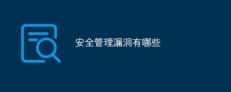 安全管理漏洞有哪些