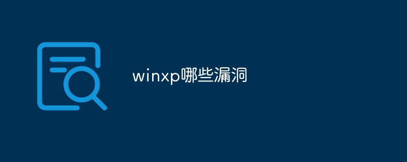 winxp哪些漏洞