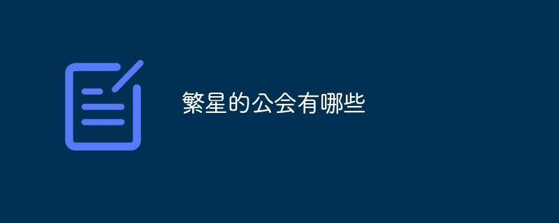 繁星的公会有哪些