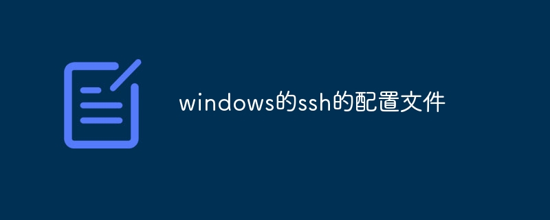 windows的ssh的配置文件
