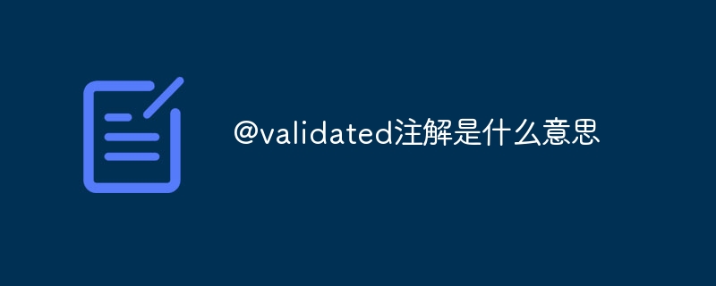 @validated注解是什么意思