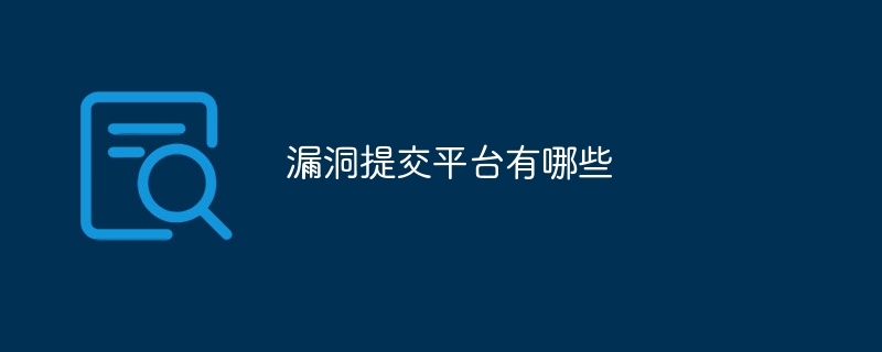 漏洞提交平台有哪些