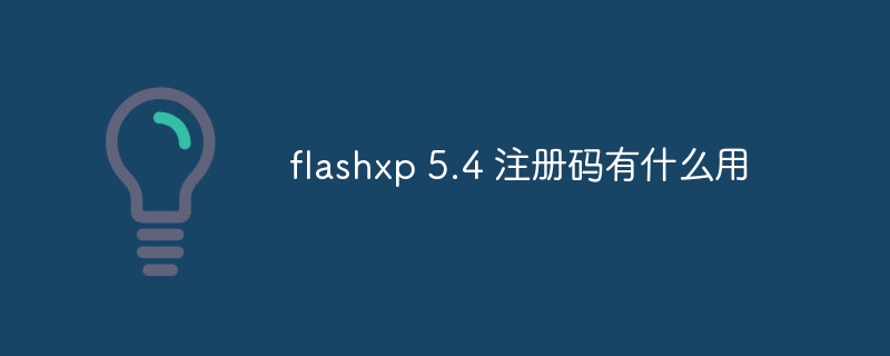 flashxp 5.4 注册码有什么用