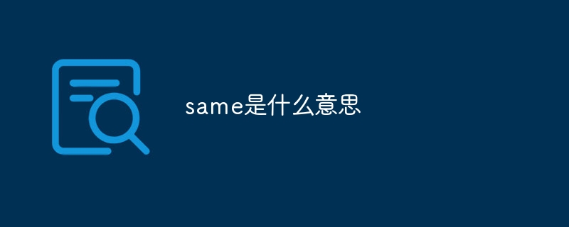 same是什么意思