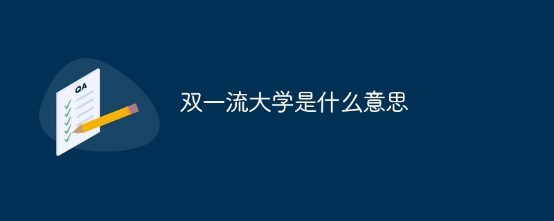 双一流大学是什么意思