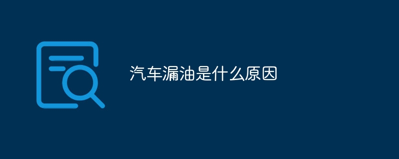 汽车漏油是什么原因