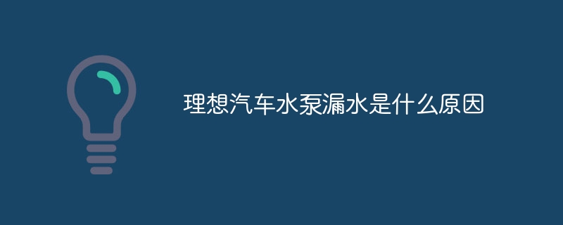 理想汽车水泵漏水是什么原因