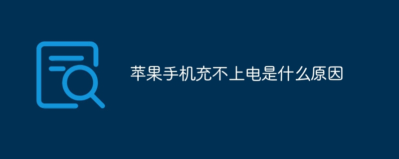 苹果手机充不上电是什么原因