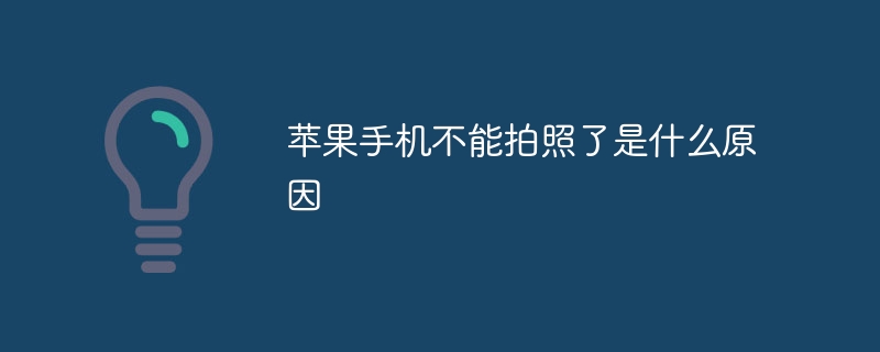 苹果手机不能拍照了是什么原因