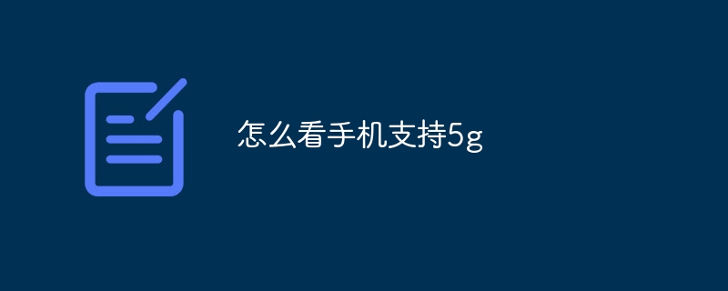 怎么看手机支持5g