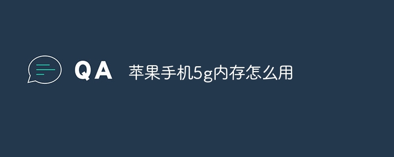 苹果手机5g内存怎么用