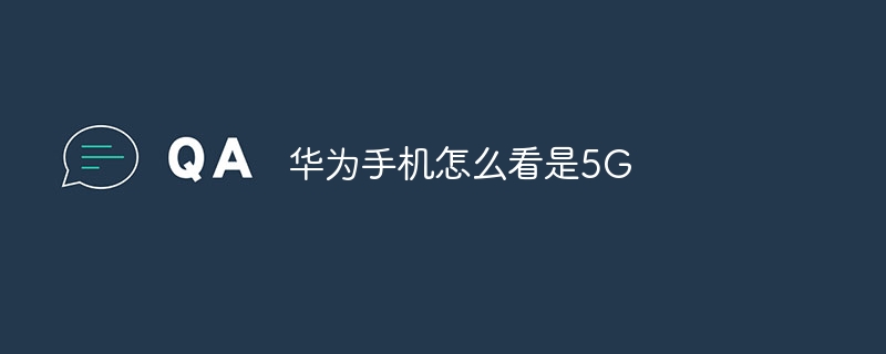 华为手机怎么看是5G