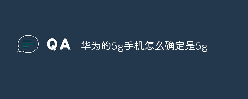 华为的5g手机怎么确定是5g