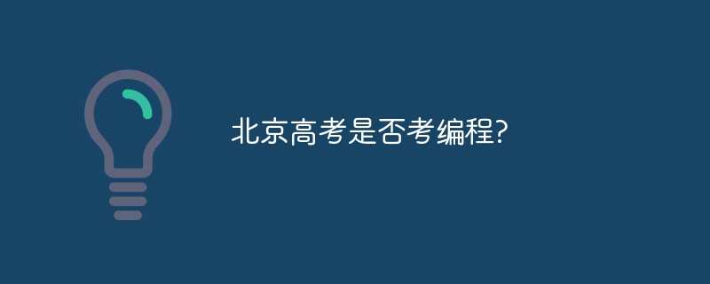 北京高考是否考编程?
